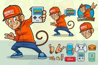 游戏商店或其他产品的猴子吉祥物