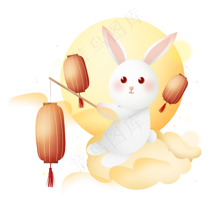 放灯笼的兔子