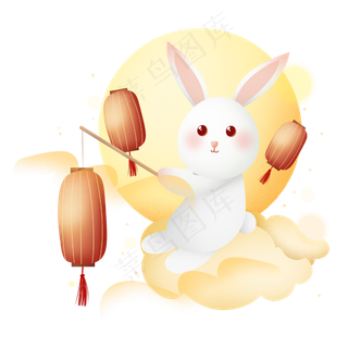 放灯笼的兔子