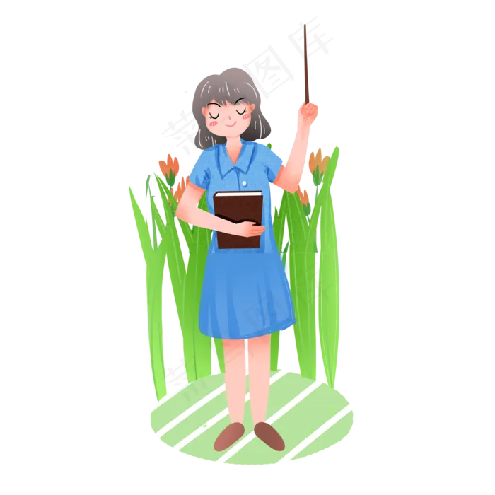 教师节老师讲课花草素材(2000X2000(DPI:300))psd模版下载