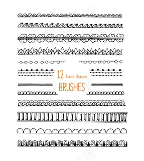 涂鸦风格画笔装饰套装