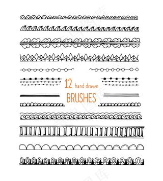 涂鸦风格画笔装饰套装