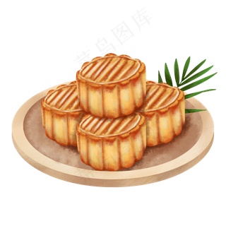 中秋节美食月饼装饰