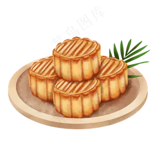 中秋节美食月饼装饰