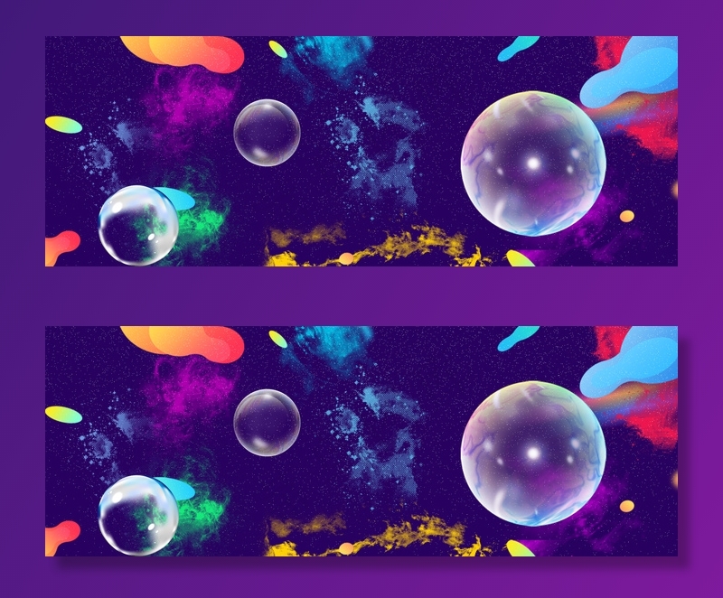 双十一质感泡泡彩雾banner海报