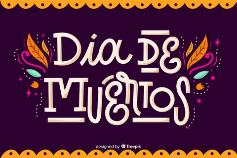 Día de muertos概念与平面设计背景