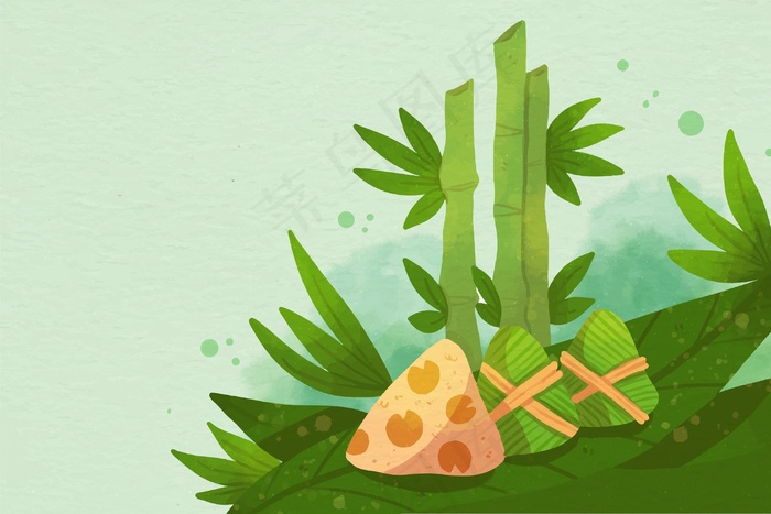 水彩龙舟背景主题