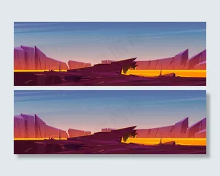 火山口充满了岩石边缘的熔岩