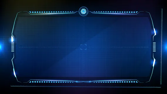 抽象的未来主义背景。蓝色发光科技科幻框架hud ui