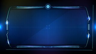 抽象的未来主义背景。蓝色发光科技科幻框架hud ui