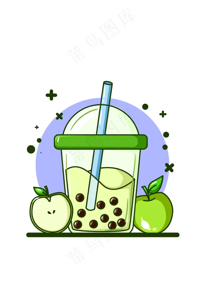 有两个苹果的苹果味饮料eps,ai矢量模版下载