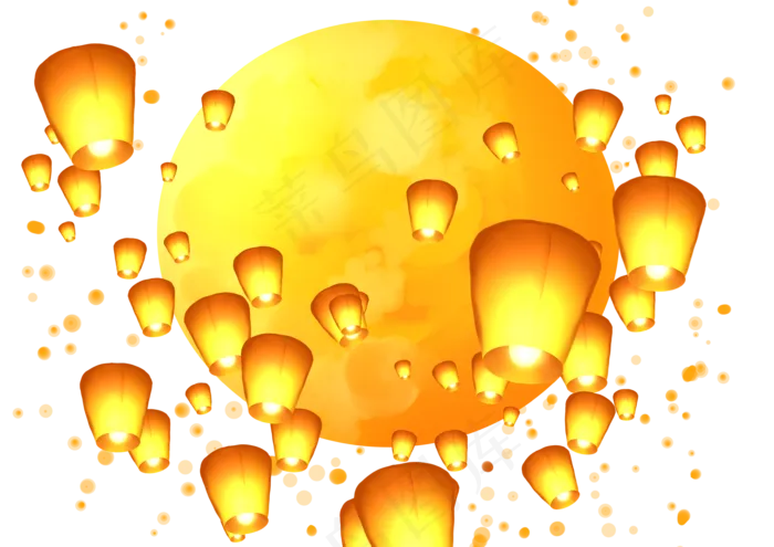 七夕灯孔明灯(3508X2480(DPI:299))psd模版下载