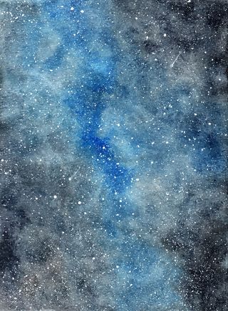 抽象水彩画暗星星系背景