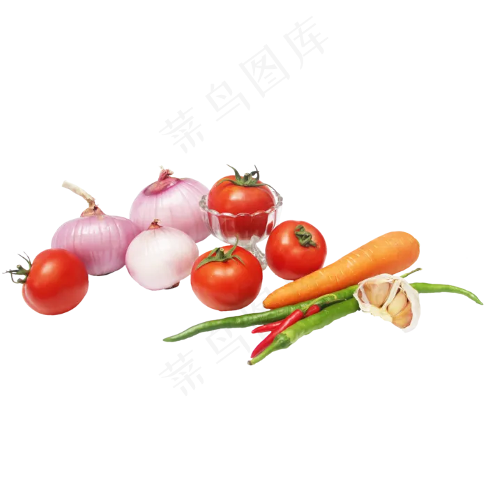 番茄胡萝卜辣椒洋葱大蒜(1024X1024(DPI:299))