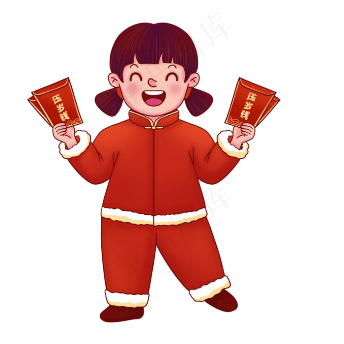 新年压岁钱发红包(2000X2000(DPI:300))psd模版下载