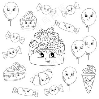 儿童彩绘书。生日快乐主题。性格开朗。