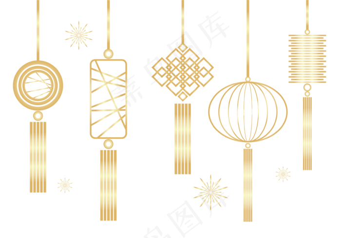 新年烫金灯笼挂饰顶饰