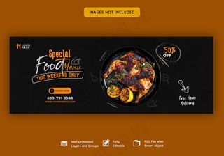 食物菜单和餐厅facebook封面模板