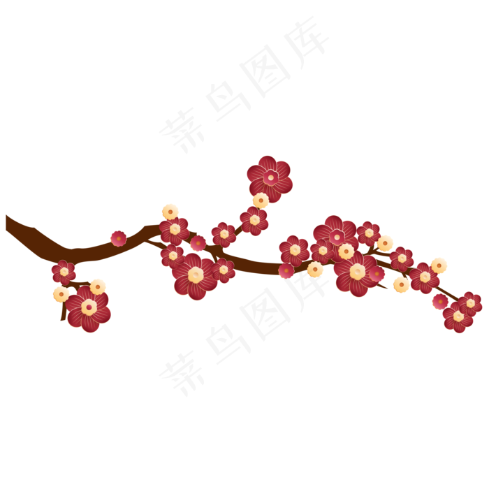 中国风国潮梅花(2000*2000px 300 dpi )ai矢量模版下载