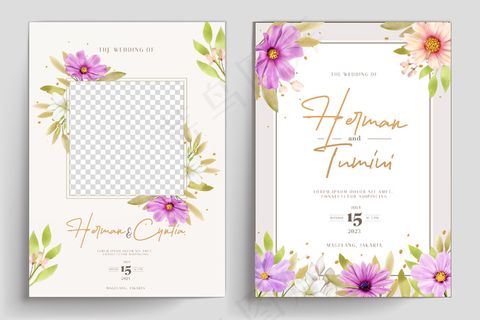 手绘水彩无缝花纹