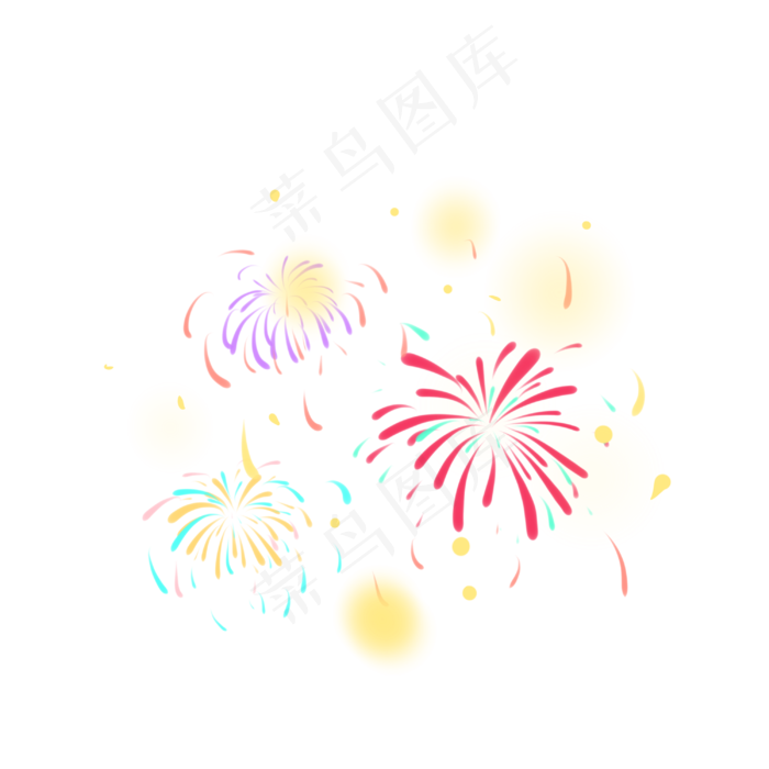烟花四射新年气氛(3000X3000(DPI:300))psd模版下载
