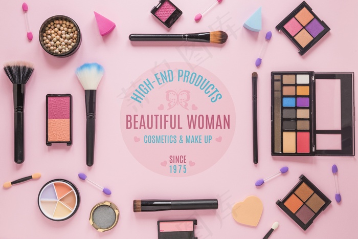 化妆品布置俯视图