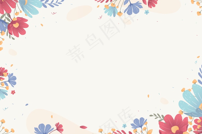 带边框的花卉背景eps,ai矢量模版下载