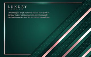 抽象豪华背景，绿色和玫瑰金元素装饰