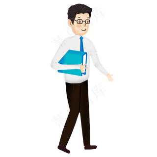 老师教师节课本讲课握手白领戴眼