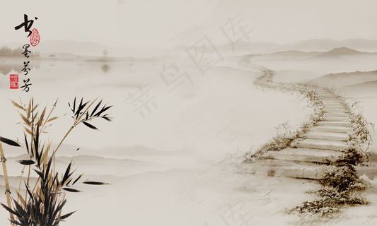 中国风工笔画高清背景图