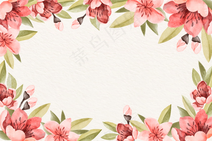 水彩花卉背景以柔和的颜色
