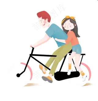 七夕情节人节时尚情侣骑自行车卡