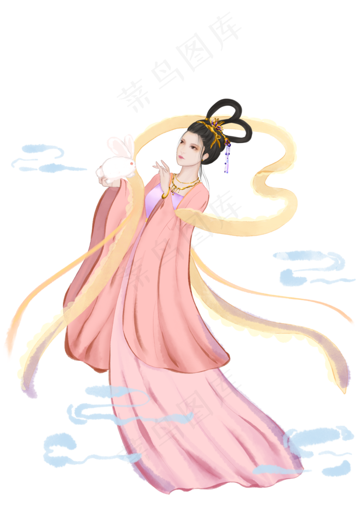 中秋嫦娥玉兔古风仙女(2480X3508(DPI:300))psd模版下载