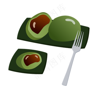 卡通清明青团免扣