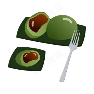 卡通清明青团免扣