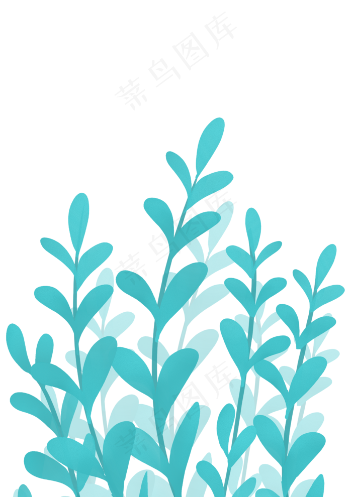 蓝色小清新叶子(2480X3507(DPI:300))psd模版下载