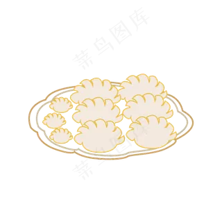 夏至水饺卡通手绘png下载