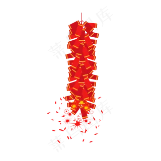 红色卡通鞭炮免抠图
