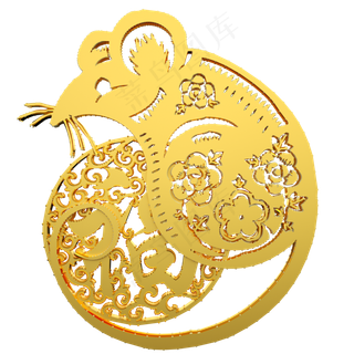 鼠年2020剪纸风,免抠元素