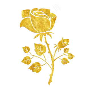 中国风传统烫金鲜花花纹装饰图之,免抠元素