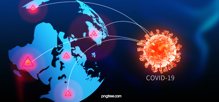 蓝色系创意病毒质感背景