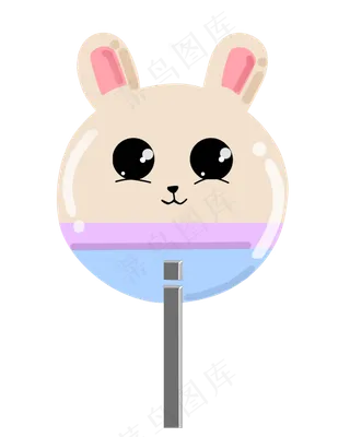 儿童节小兔子扇子