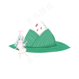 坐在粽子旁边的女孩