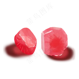 卡通手绘水彩红色的两粒石榴籽