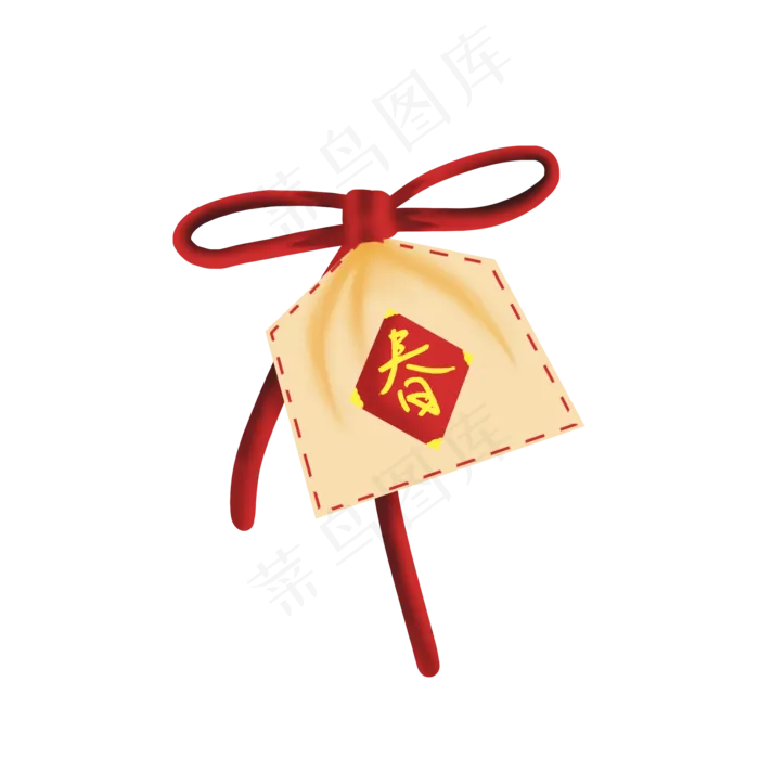 春节中国红新春蝴蝶节护身符寺庙,免抠元素(2000*2000px 300 dpi )psd模版下载