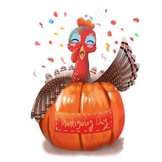 西方节日感恩节火鸡,免抠元素