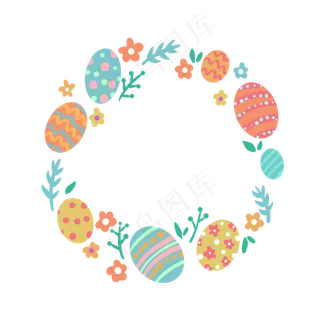复活节彩蛋边框PNG免抠素材