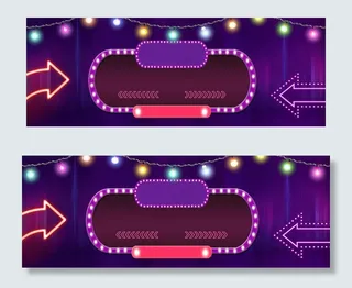 霓虹灯酷炫舞台时尚大气促销banner