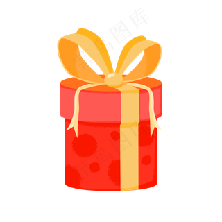 微立体精致桶形礼品盒大蝴蝶结元,免抠元素