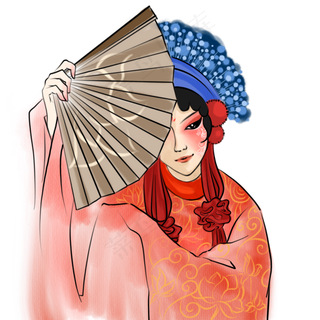 水彩戏剧花旦人物